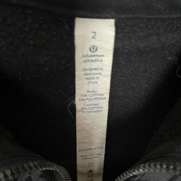 Lululemon Scuba Hoodie II Giant Houndstooth Dip Dye Deep Coal Black/Black Size 2 - Picture 10 of 10